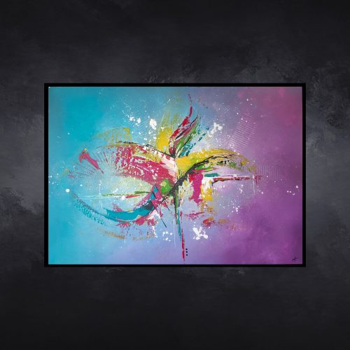 oiseau-de-paradis-tableau-abstrait-virginie-ayala