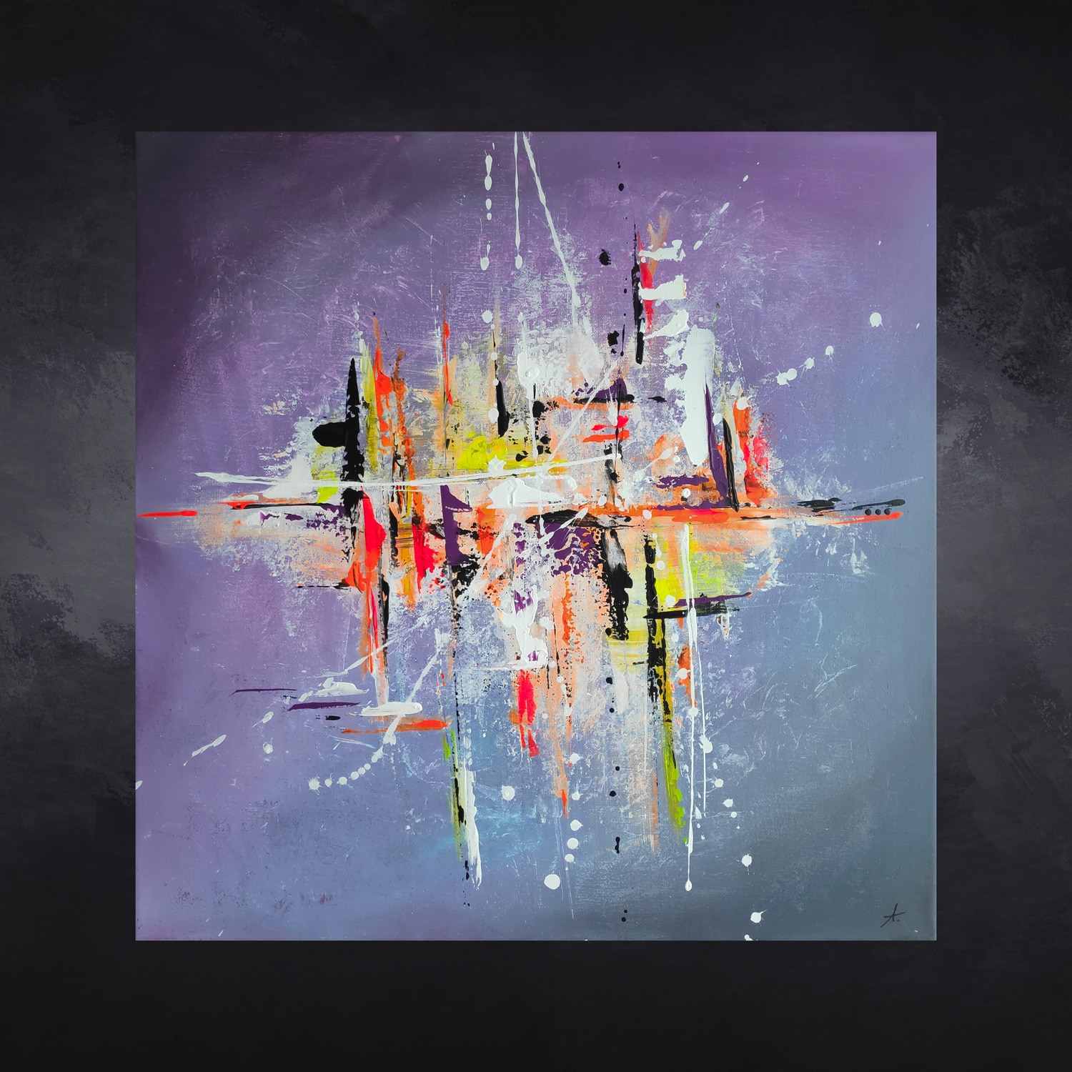 purple-city-tableau-abstrait-virginie-ayala