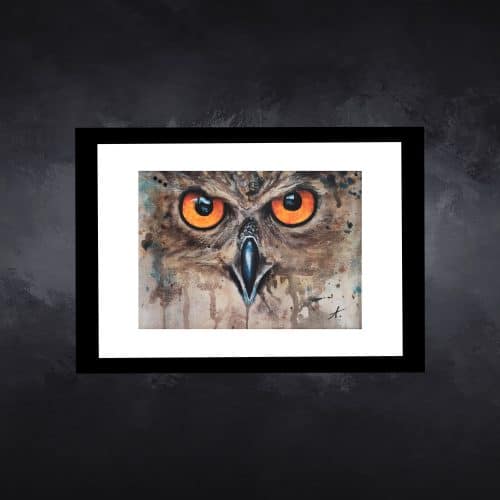 regard-hibou01-tableau-figuratif-animaux-virginie-ayala