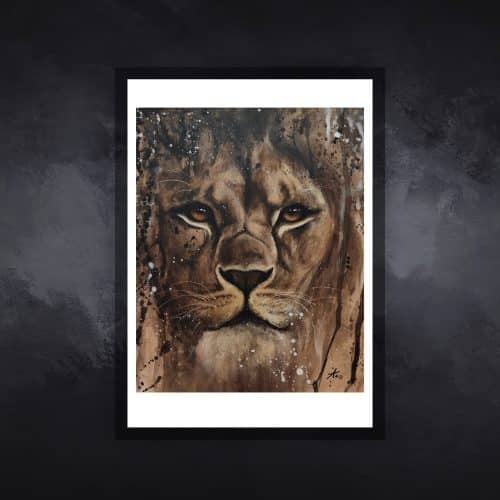 lion01-tableau-figuratif-animaux-virginie-ayala