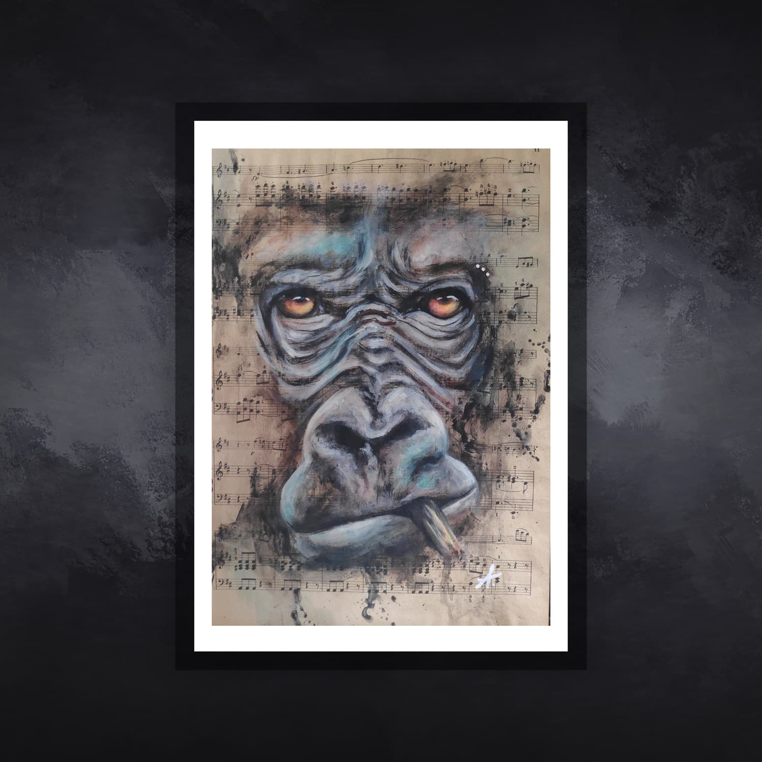 gorille03-tableau-figuratif-animaux-virginie-ayala